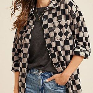 Maurices Wilder Checkered Fleece Shacket - Large